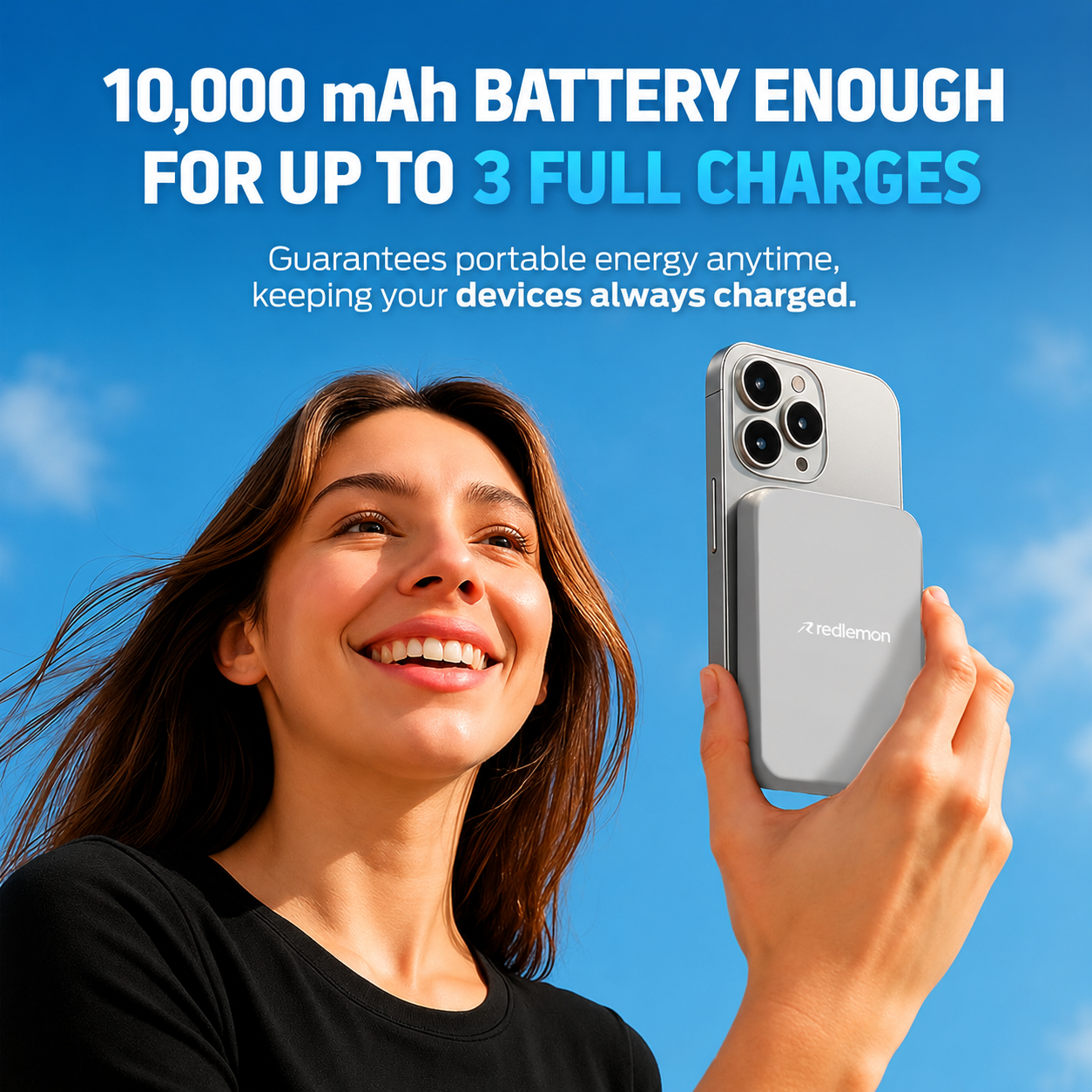 Power bank magnético de 10,000 mAh